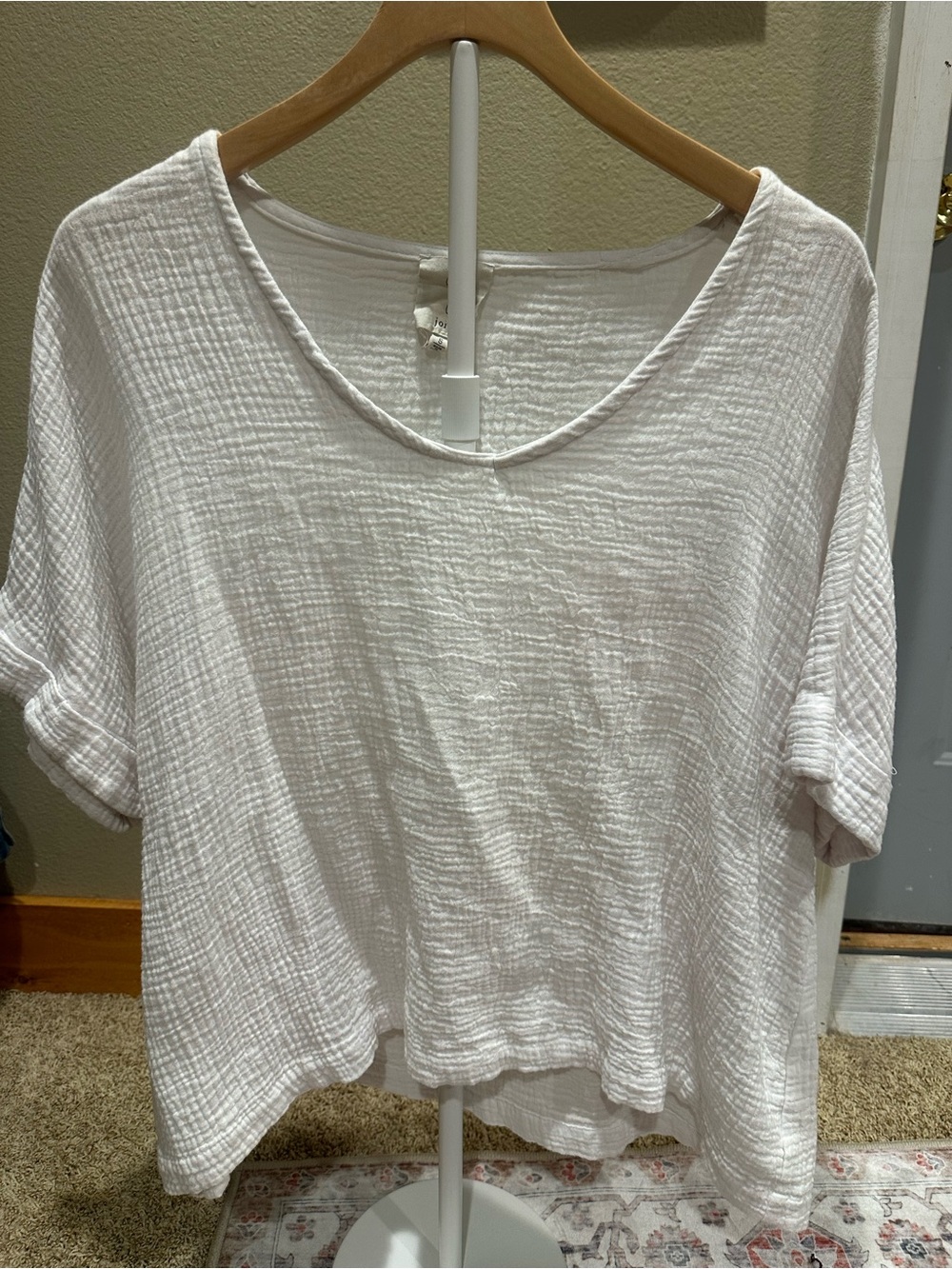 Joie Gauze Scoop Neck Tunic in White